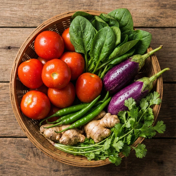 Fresh farm vegetables for healthy cooking